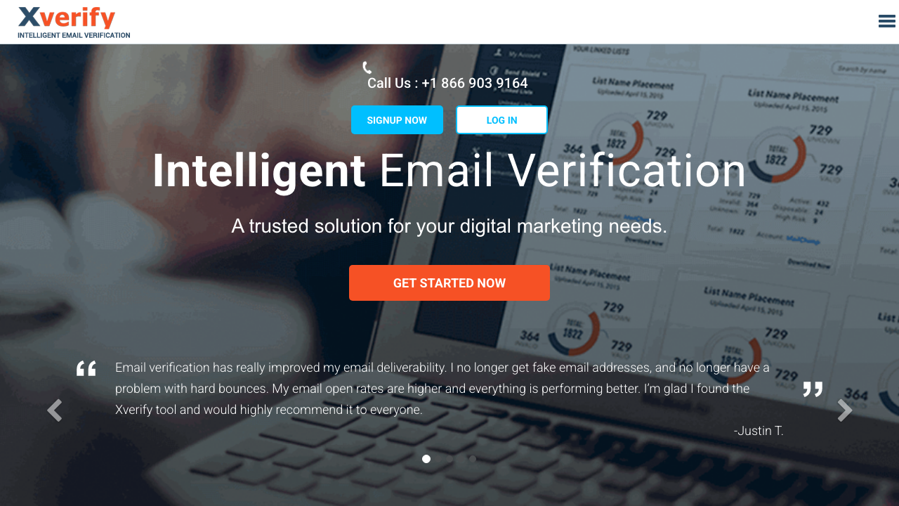 XVerify email verification product overview with real-time validation and verification dashboard preview